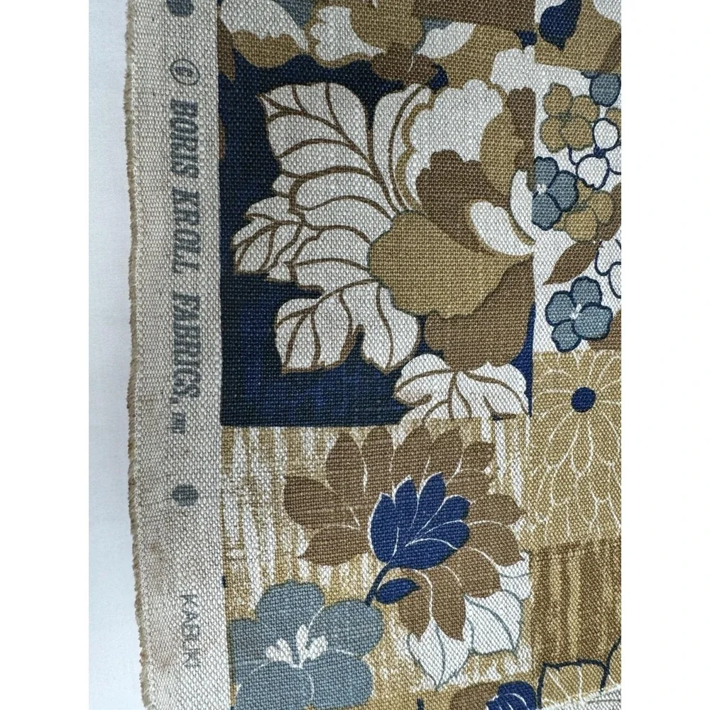 Vintage Boris Kroll Fabrics Kabuki MCM 3 3/4 Yards Continuous Fabric